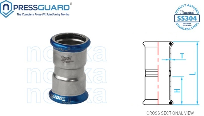 Norika ss304 press-fit-fitting equal socket bsen1254 2 m profile detail