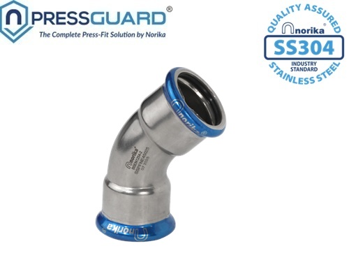 Norika SS304 Press Fit 45 Degree Elbow Fitting