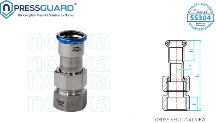 Norika SS304 Press Fit Female Joint Connector_detail