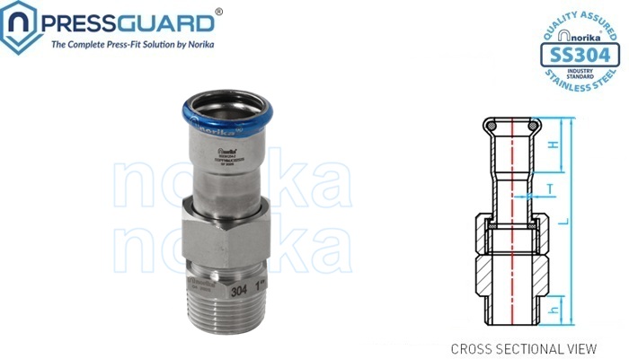 Norika SS304 Press Fit Male Join Connector-detail