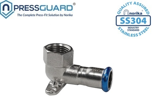 Norika SS304 Press Fit Wall Plate Elbow