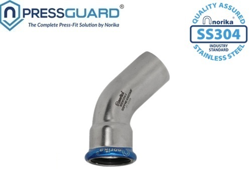Norika SS304 Press Fit 45 Degree Elbow MXF M Profile BSEN1254-2