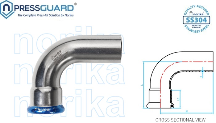 Norika SS304 Press Fit 90 Deg Elbow (MxF) Detail
