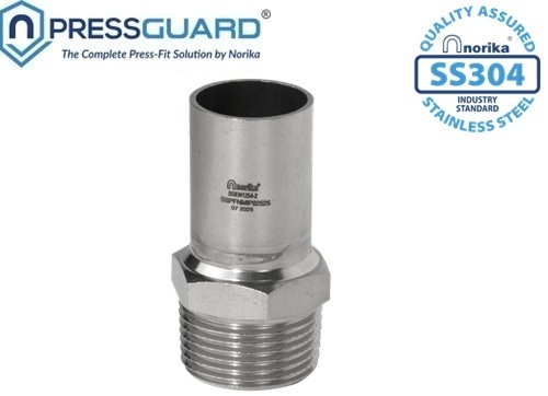Norika SS304 press-fit fitting mi pipe bsen1254-2