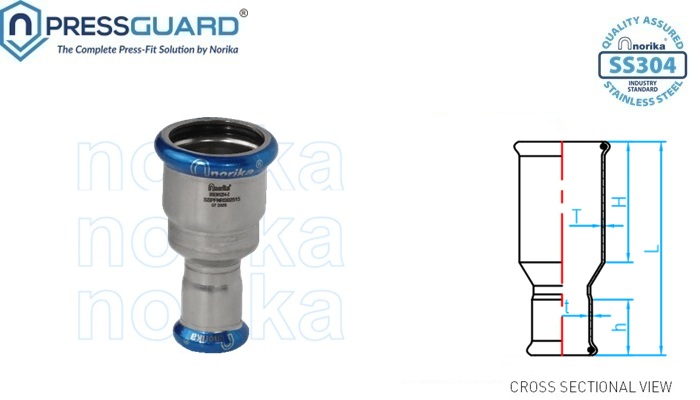 Norika SS304 Press Fit Reducing Socket detail bsen1254-2