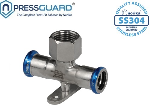 Norika SS304 Press Fit Wall Plate FI Tee