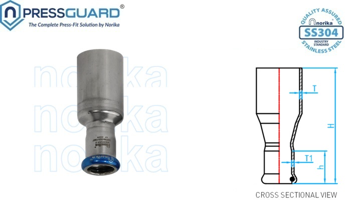 Norika SS304 Press Fit Reducing Socket-MxF